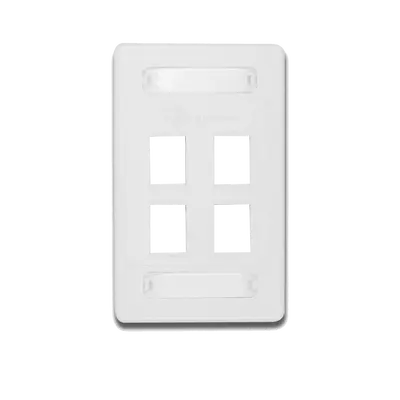 Placa de Pared Modular 10G MAX de 4 Salidas, Color Blanco