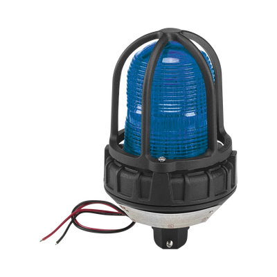 Luz estroboscópica para ubicaciónes peligrosas, montaje tipo tubo, 12-24 VCD, color Azul