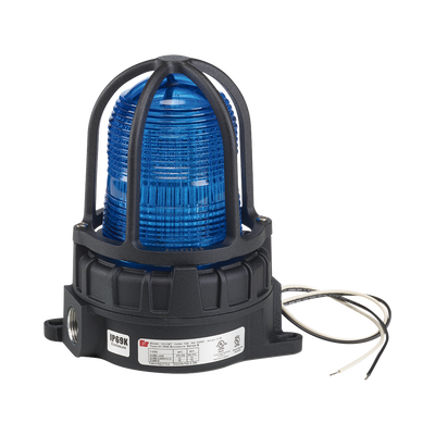 Luz de advertencia LED para ubicaciónes peligrosas, montaje tipo tubo, 24 VCD, LED color Azul