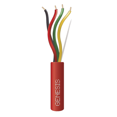 Carrete de Alambre 305 Metros / 4 x 16 AWG / Riser / Color Rojo / Tipo FPLR, CL3R, (UL) FT4 / Para Aplicaciones en Sistemas de Detección de Incendio y Sistemas de Evacuación.