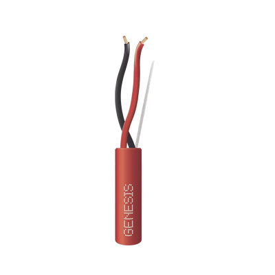 Bobina de Cable de 305 Metros / 2 x 14 AWG / Riser / Tipo FPLP-CL3P / Color Rojo / Para Aplicaciones en Paneles de Detección de Incendio y Sistemas de Evacuación