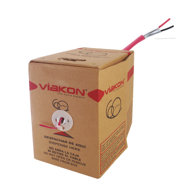 Bobina de 305 metros/ Alambre / 2 x 12 AWG / BLINDADO / Color Rojo / FPLR / Para aplicaciones en sistemas de detección contra Incendios / Hecho en México
