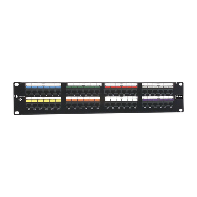 Patch Panel UTP HD6 de 48 puertos, Precargado con Jacks Categoría 6, Plano, 2UR