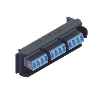 Placa Acopladora LightVerse, 6 Conectores Dúplex LC/UPC "Shuttered", Acepta hasta 12 fibras Monomodo