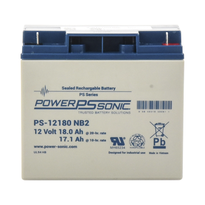 Batería 12V, 18AH, Para Respaldo, Tecnologías AGM/VRLA, Diseño De Vida Útil 5 Años, Terminales Tipo NB2, Listada UL, Libre De Mantenimiento