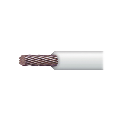 Cable 18 awg color blanco,Conductor de cobre suave cableado. Aislamiento de PVC, autoextinguible. BOBINA 100 MTS