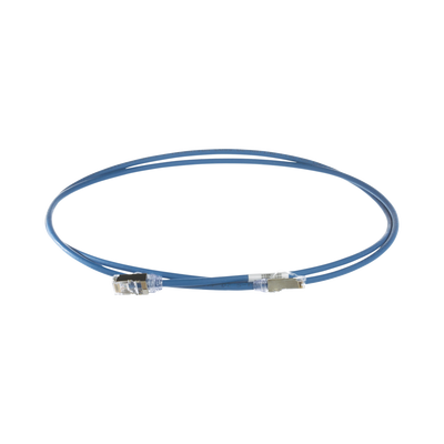 Patch Cord Cat6A, Diametro Reducido 28 AWG, Blindado S/FTP, CM/LS0H, 15 m, Color Azul
