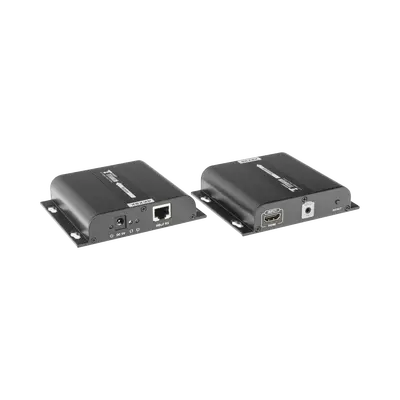 Kit Extensor HDMI para distancias de 120 metros / Resolución 4K @ 30Hz / Cat 5e/6 / Soporta conexión Uno a Uno y Uno a Muchos / Hasta 253 Rx / HDbitT / Soporta control remoto del equipo fuente.