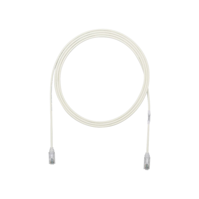 Cable de Parcheo TX6, UTP Cat6, Diámetro Reducido (28AWG), Color Blanco Mate, 17 ft