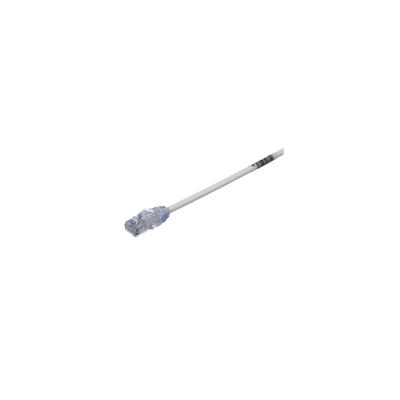 Cable de Parcheo UTP Cat6A, CM/LSZH, Diámetro Reducido (28AWG), Color Blanco Mate, 65 ft