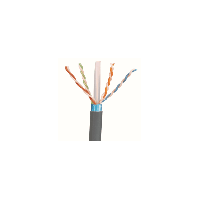 Bobina de Cable Blindado F/UTP de 4 Pares, Cat6A, Soporte de Aplicaciones 10GBase-T, LSZH (Libre de Gases Tóxicos), Color Gris, 305m