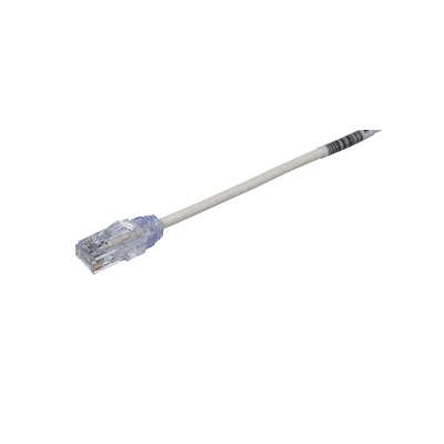 Cable de Parcheo TX6, UTP Cat6, Diámetro Reducido (28AWG), Color Blanco Mate, 25 ft