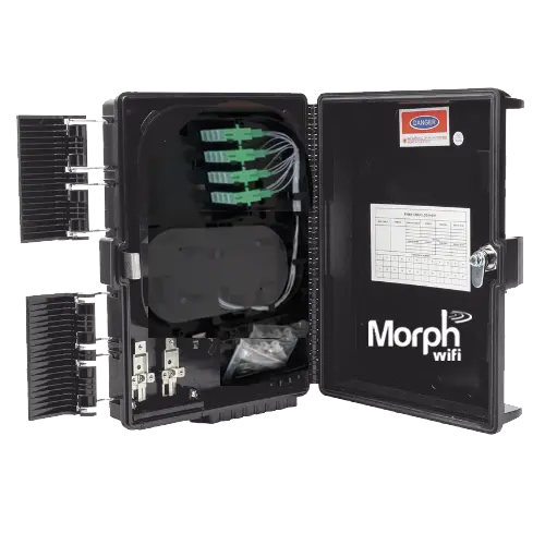 Caja Nap Morph Wifi con 16 acopladores Interior/Exterior, SC/APC y splitter 1x16 SC/APC, IP 65