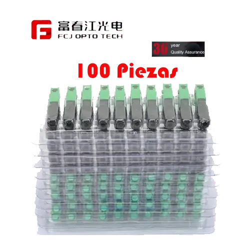 100 Conector Rápido de Instalación en Campo, Monomodo, SC/APC, pre-pulido, re-terminable, ideal para Aplicaciones FTTx