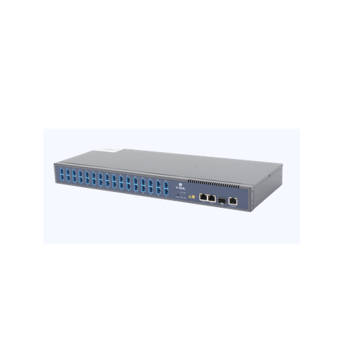 OLT de 1 GPON puerto con Splitter de 1 a 32 SC/UPC Incluido + 3 puertos Uplink (2 puertos Gigabit Ethernet + 1 puerto SFP/SFP+) , hasta 128 ONUS
