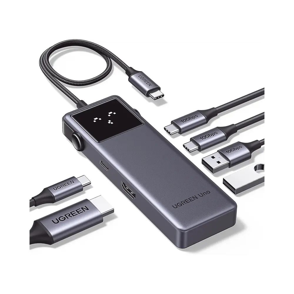 HUB USB-C Uno USB-C To HDMI+2*USB 3.2 A+2*USB 3.2 C+PD Power Converter ABS