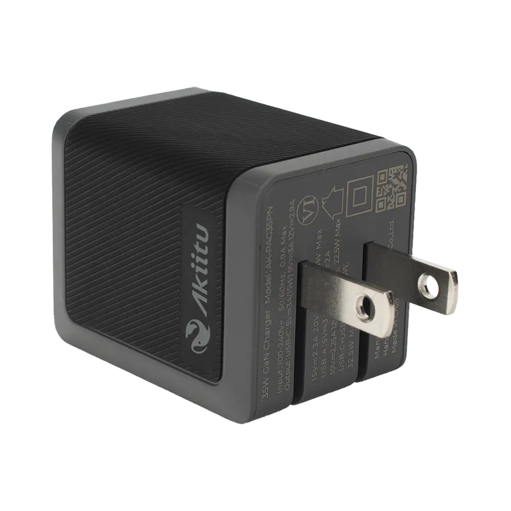 Cargador GaN III / 35W Total / USB-C PD 35W + USB-A 22.5W / Carga Simultánea / Enchufe Plegable / 6 Capas de Protección - Imagen 4