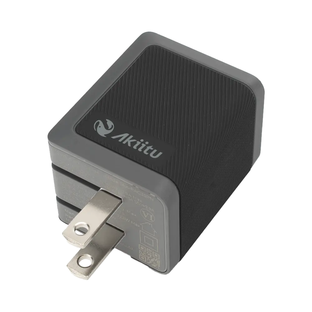 Cargador GaN III / 35W Total / USB-C PD 35W + USB-A 22.5W / Carga Simultánea / Enchufe Plegable / 6 Capas de Protección