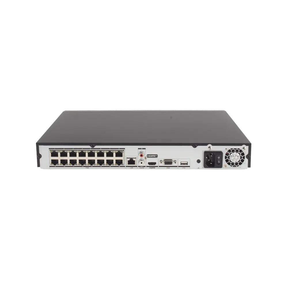 NVR IP / 16 Canales / 8 Megapixel (4K) / 16 Puertos PoE+ / 2 Bahías HDD / Salida HDMI 4K / PoE Extendido 300 m (984.3 ft) - Imagen 3