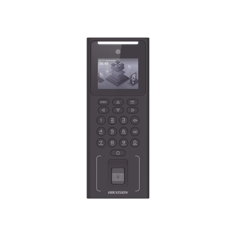 Terminal de Control de Acceso Facial / Reconocimiento Deep Learning 0.3 s / 500 Rostros / 3,000 Huellas y Tarjetas MIFARE / Wi-Fi Doble Banda / Batería de Respaldo 3 h / Pantalla 2.4"