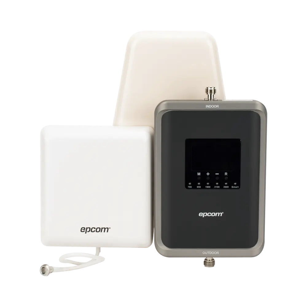 Amplificador Celular 5G / Penta Banda 700-2600 MHz / 70 dB Ganancia / Cobertura 600 m² (6458.3 ft²) / 2G 3G 4G 5G / Sin Configuración
