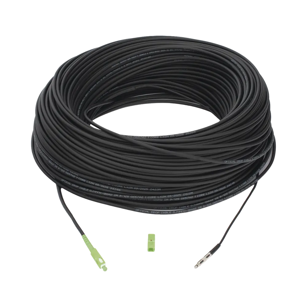 Cable de Fibra Óptica Drop / G.657A2 Monomodo / Simplex SC/APC-SC/APC / 150 m (492.13 pies) / LS0H / Unifibra / Interior-Exterior - Imagen 4