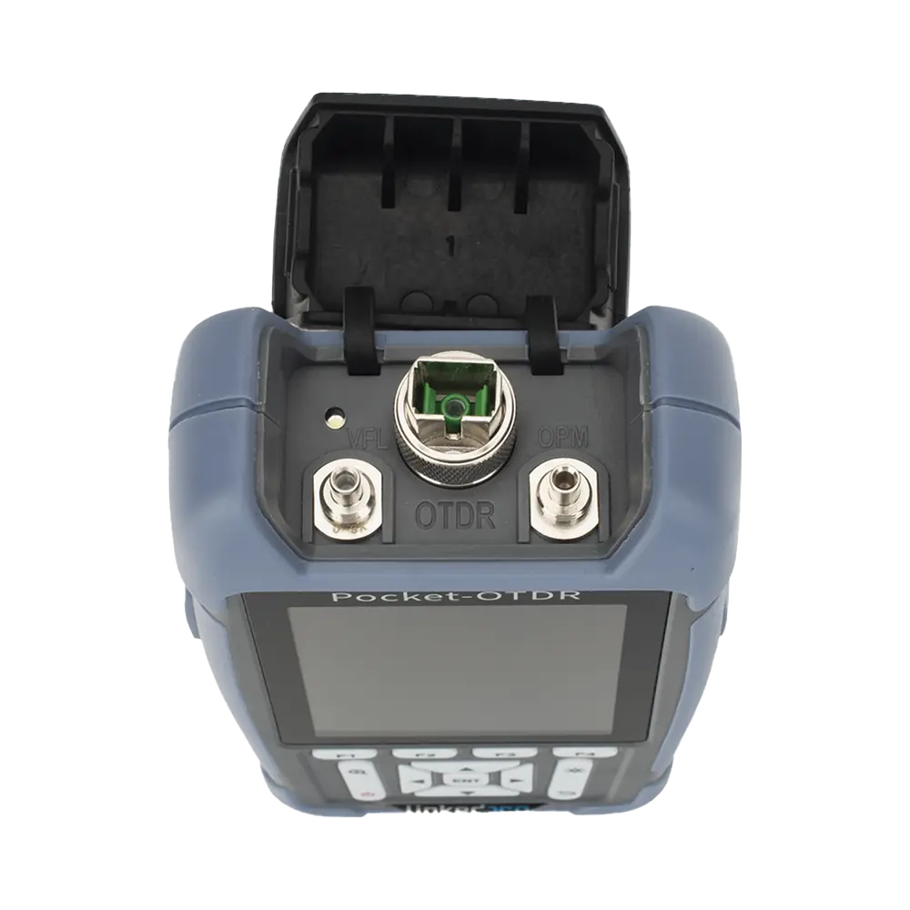 Mini OTDR para Fibra Óptica / Monomodo 1310nm y 1550nm / Rango Dinámico 24dB/22dB / VFL 10mW / OPM Integrado / Mapeo RJ45 / Alcance 128 km / Pantalla 3.5" / 12 Horas de Medición Continua - Imagen 6