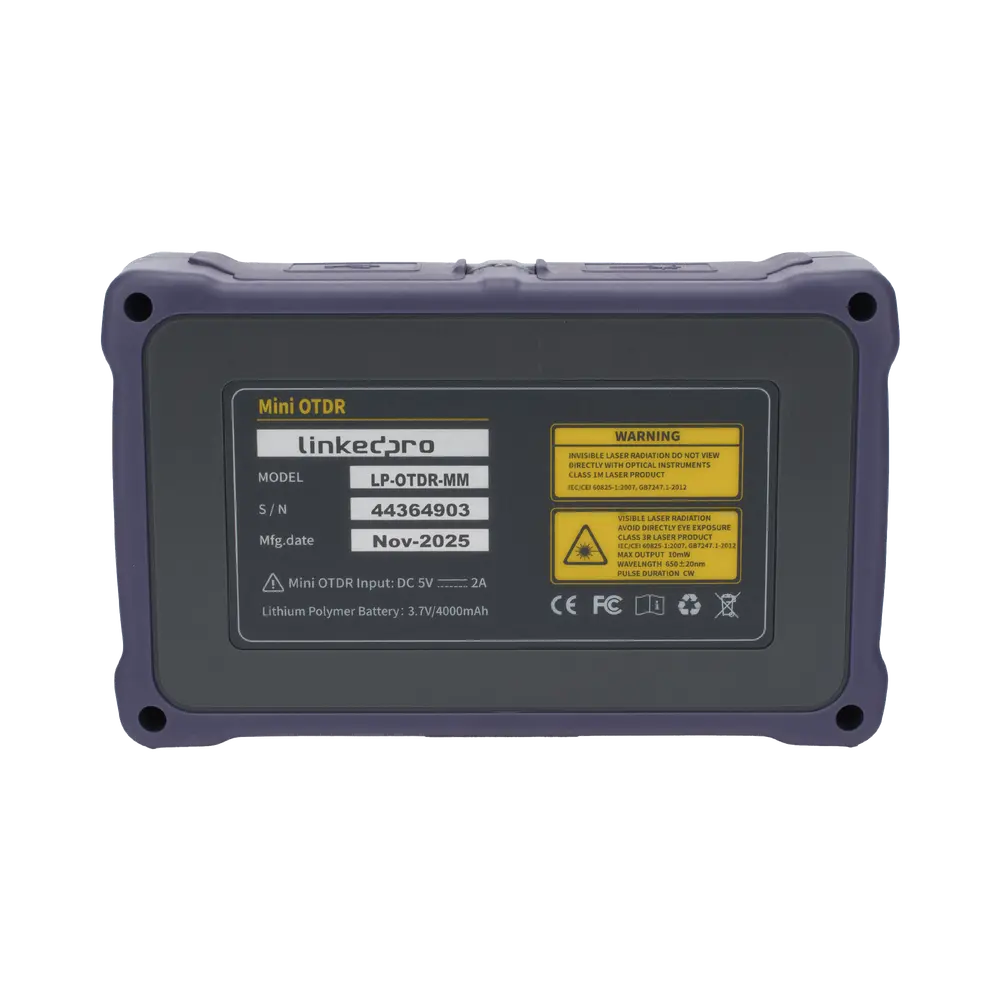 OTDR Touch / Fibra Óptica Multimodo / 850nm y 1300nm / Rango Dinámico 22/24 dB / Zona Muerta 1.5 m (4.9 ft) / VFL 10mW / OPM / Mapeo RJ45 / Batería 5000 mAh - Imagen 3