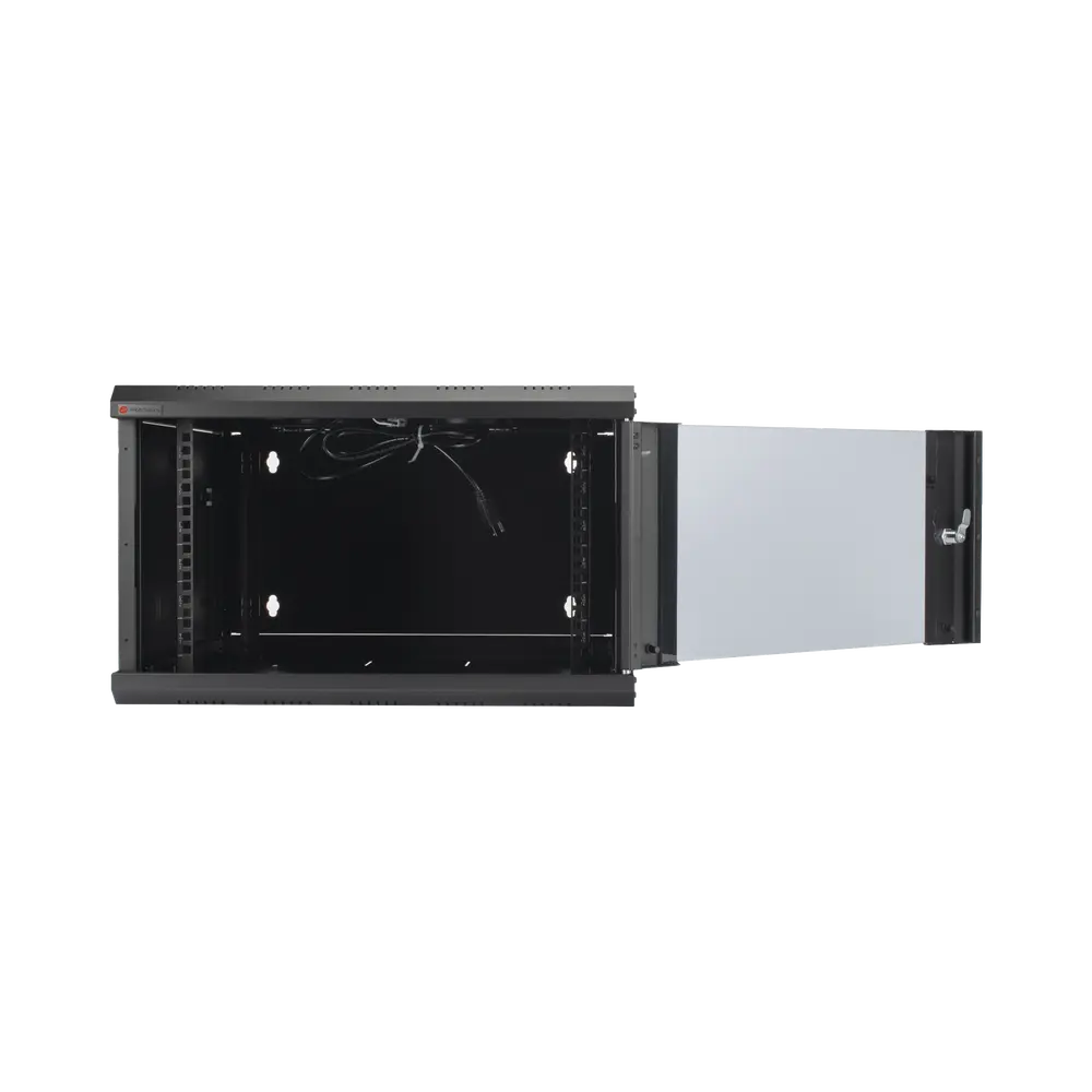 Gabinete de Pared 19 in / 6U / Profundidad 455 mm (17.9 in) / Cristal Templado / Carga 60 kg / 2 Ventiladores / Panel Cepillo - Imagen 4
