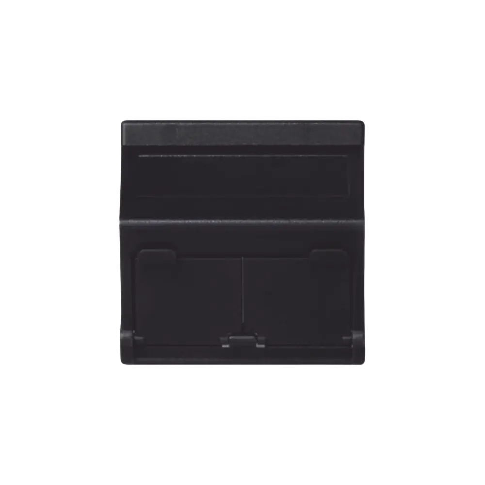 Placa Inclinada Voz y Datos / 2 Módulos RJ45 Keystone / Guardapolvos Integrados / IP20 / 45x45 mm