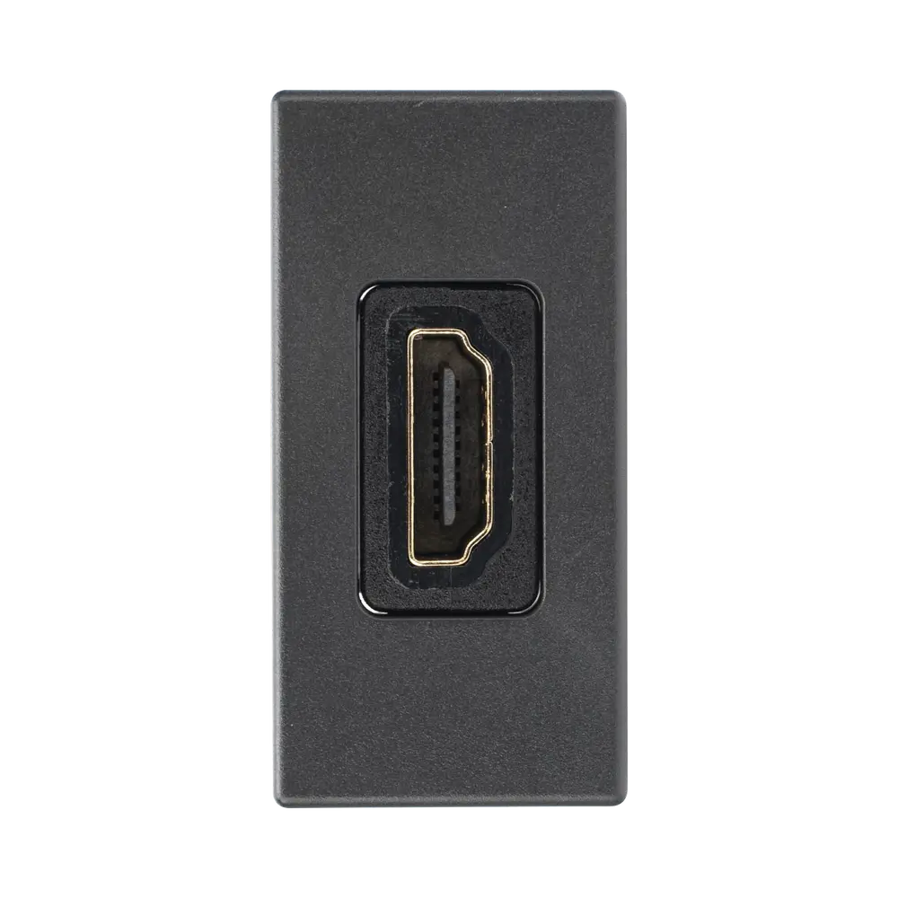 Módulo HDMI / Conector Hembra-Hembra / Full HD y 4K / Acabado Negro / Sistema Modular K45