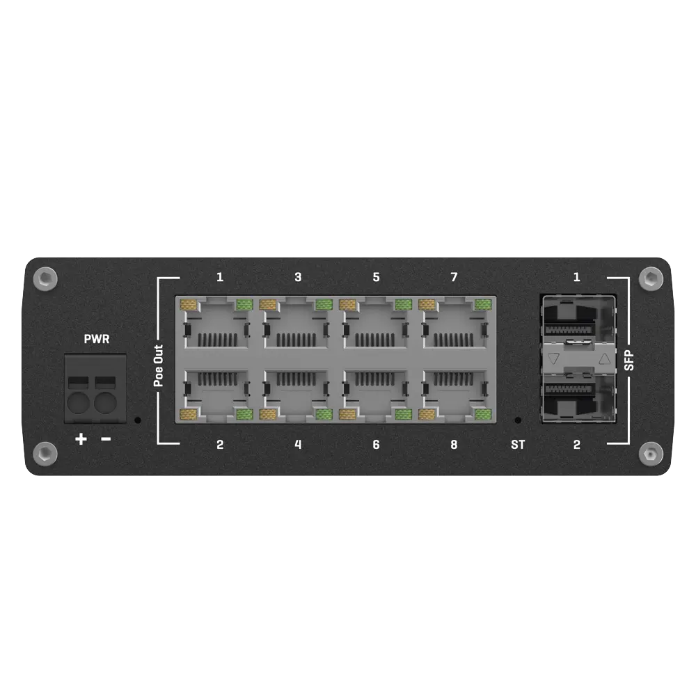 Switch Industrial Administrable L2 / 8 Puertos PoE+ 240W / 2 SFP / Profinet / -40°C a 75°C / IP30 - Imagen 2