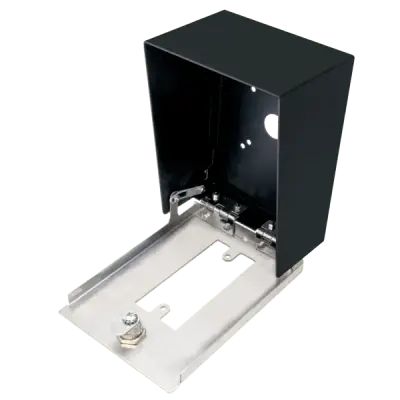 Gabinete para Montaje en Poste / Carcasa de Acero con Pintura en Polvo / Placa Frontal de Acero Inoxidable con Bisagra / IP65 Impermeable / 128x170x94 mm (5.0x6.7x3.7 in) - Imagen 2