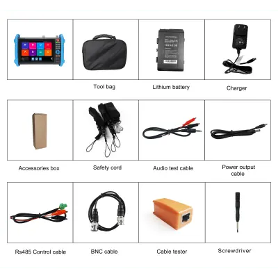 Tester de Video Profesional / Pantalla Táctil IPS 7" / 4K/8K H.265 / IP/HD/Analógico / TVI/CVI/AHD/CVBS / PoE 24W / TDR / HDMI 1080p / Autonomía 10 h - Imagen 4
