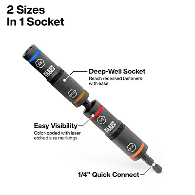 Juego de Dados de Impacto / Paso a Través / 39 Piezas / SAE y Métrico / Sistema KNECT / Adaptador 3/8" - Imagen 7