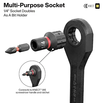 Juego de Dados de Impacto / Paso a Través / 39 Piezas / SAE y Métrico / Sistema KNECT / Adaptador 3/8" - Imagen 8