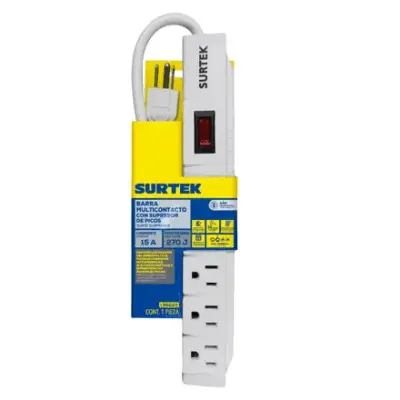 Multicontacto / Supresor de Picos 270 J / 6 Salidas NEMA 5-15R / Cable 45 cm (1.48 ft) / 15 A / 1875 W - Imagen 2