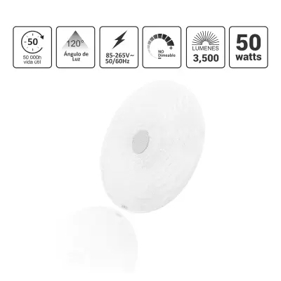 Lámpara de Techo LED / 40W / 3000 Lúmenes / 3 Temperaturas de Color 2700K-6500K / Ángulo 120° / IP20 Interior / Vida Útil 50,000 Horas - Imagen 2