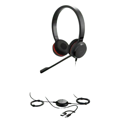 Auricular Profesional UC / Cancelación de Ruido / USB-C/A y Jack 3.5 mm / Micrófono con Supresión de Ruido / Controlador en Cable con LED - Imagen 2