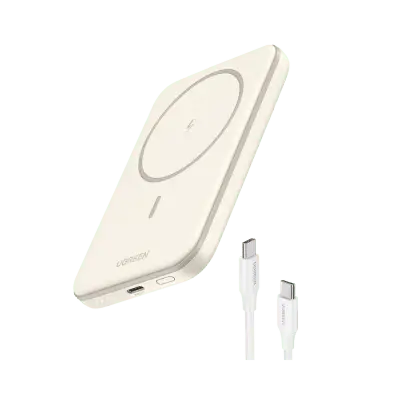 Power Bank MagSafe de 5000mAh | 15W | Carga Inalámbrica y por Cable USB-C | Sistema de Protección Inteligente | Tecnología de Carga Rápida | Ultra Delgado | Ultra ligero | Compatible con iPhone 15/14/13/12 | Color Beige. - Imagen 2