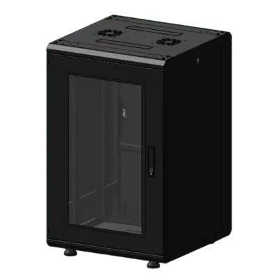 Gabinete Rack 19 Pulgadas / 18U / Piso / Puerta Cristal Templado / Acero Cal. 16-18-20 / 750 kg (1653.5 lb) / 60x93x46 cm (23.6x36.6x18.1 in) - Imagen 3