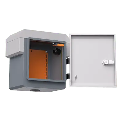 Gabinete de Protección IP55 / Acero SPCC / 250 x 250 x 180 mm / Rieles DIN / 4 Placas Laterales / Montaje Exterior - Imagen 4