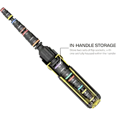 Desarmador de Impacto / 14 en 1 / Magneto de Tierras Raras / Almacenamiento Dual / Asistente de Torque / Dados 7-14 mm - Imagen 4
