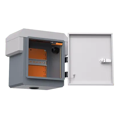 Gabinete de Protección IP55 / Acero SPCC / 250 x 250 x 180 mm / Rieles DIN / 4 Placas Laterales / Montaje Exterior - Imagen 3