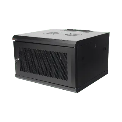 Gabinete Rack de Pared / 19 Pulgadas / 6U / 600 x 550 x 368 mm (23.6 x 21.7 x 14.5 in) / Carga Estática 60 kg / IP20 / Ventiladores AC / Panel Cepillo para Cables - Imagen 3