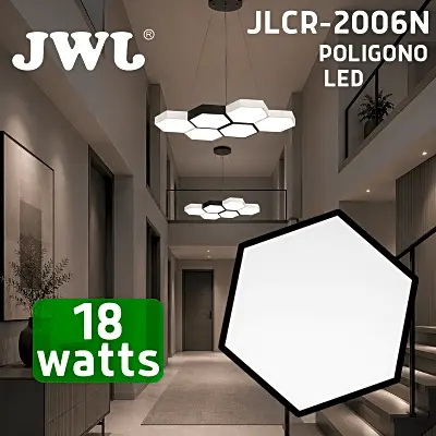 Lampara LED Poligonal de 18 W / 1 800 lm / 127-265V~50/60Hz / Acabado Blanco Mate / Angulo de Luz 140° / Dimensiones 230 x 60 mm (Largo y Alto) / Sobreponer /Luz Fría 6 500 K - Imagen 4