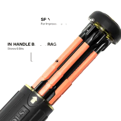 Destornillador Aislado Multiuso / 6 en 1 / Aislamiento 1000V CAT III / Auto-Lock / Cushion-Grip / Almacenamiento Integrado - Imagen 5