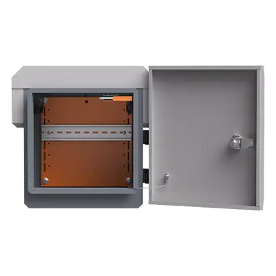 Gabinete de Protección IP55 / Acero SPCC / 250 x 250 x 180 mm / Rieles DIN / 4 Placas Laterales / Montaje Exterior - Imagen 2