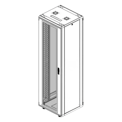 Gabinete Rack de Piso / 42 Unidades / 19 Pulgadas / Carga 1000 kg / Puerta Cristal Templado / Ventilación Superior - Imagen 2