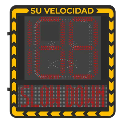 Display LED para Control de Velocidad / Alcance Visual 100 m (328 ft) / Indicación por Código de Colores / IP66 / Wi-Fi y Ethernet / Radar Compatible - Imagen 2